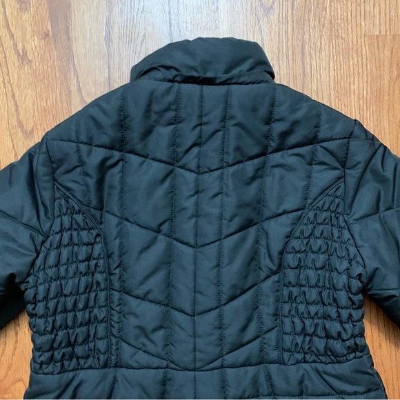 INTL d.e.t.a.i.l.s black quilted puffer front dip winter jacket coat - Picture 8 of 14
